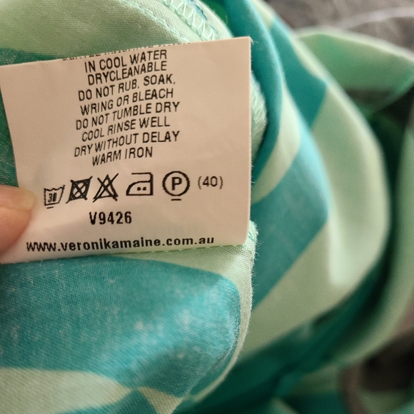 Veronica Maine Womens Dress Sz 14 Beach Geometric Print Retro 70s Summer Cotton - Picture 6 of 7